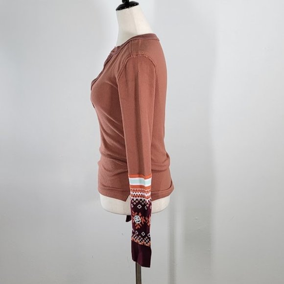 FREE PEOPLE / WTF mikah cuff thermal top Sz S NEW - Picture 6 of 11